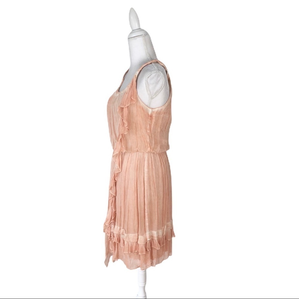 Free People peach orange ruffle sleeveless dress M - Picture 9 of 14